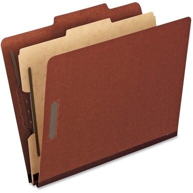 Pendaflex 2/5 Tab Cut Letter Recycled Classification Folder - 8 1/2&quot; x 11&quot; - 2&quot; Expansion - 3 Fastener(s) - 2&quot; Fastener Capacity for Folder, 1&quot; Fastener Capacity for Divider - 1 Divider(s) - Pressboar