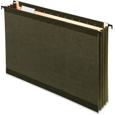 Pendaflex SureHook 09213 Legal Recycled Hanging Folder - 3 1/2&quot; Folder Capacity - 8 1/2&quot; x 14&quot; - 3 1/2&quot; Expansion - Poly - Standard Green - 10% Recycled - 4 / Pack