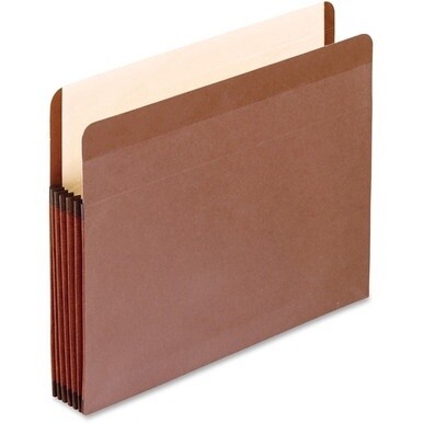 Pendaflex Legal Recycled Expanding File - 8 1/2&quot; x 14&quot; - 5 1/4&quot; Expansion - Red Fiber, Polyester - Red Fiber, Manila - 10% Recycled - 5 / Box