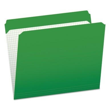 Double-Ply Reinforced Top Tab Colored File Folders, Straight Tabs, Letter Size, 0.75&quot; Expansion, Bright Green, 100/Box