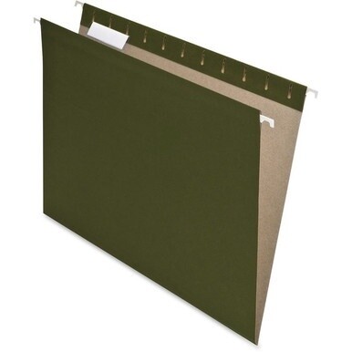 Pendaflex 1/5 Tab Cut Letter Recycled Hanging Folder - 8 1/2&quot; x 11&quot; - Green - 100% Recycled - 25 / Box