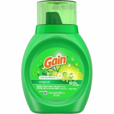 Gain Liquid Laundry Detergent - For Clothing, Laundry - 25 fl oz (0.8 quart) - Original Scent - 6 / Carton - Green