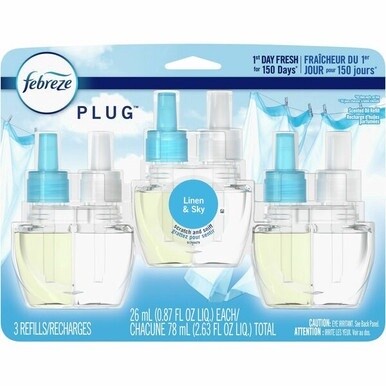 Febreze Plug Linen/Sky Oil Refill - Oil - 0.8 fl oz (0 quart) - Linen &amp; Sky - 3 / Pack - Long Lasting