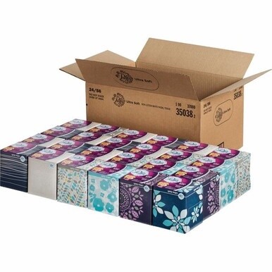 Puffs Ultra Facial Tissue - White - Soft, Strong - For Face - 56 Per Box - 24 / Carton