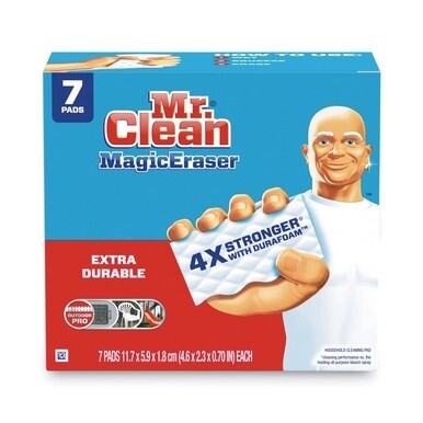 Magic Eraser Extra Durable. 4.6 x 2.4, 0.7&quot; Thick, White, 7/Pack