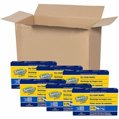 Swiffer Max Dry Cloth Refills - 17.9&quot; Width x 10&quot; Depth - Cloth - White - 96 / Carton