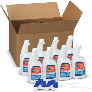 Spic and Span Disinfecting All Purpose Spray - For Multipurpose - 32 fl oz (1 quart) - Fresh Scent - 8 / Carton - Heavy Duty, Disinfectant, Anti-bacterial - Light Blue