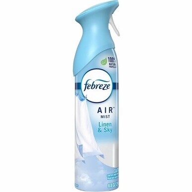 Febreze Odor-Fighting Air Freshener - Spray - 8.8 fl oz (0.3 quart) - Linen &amp; Sky - 1 Each - Odor Neutralizer, VOC-free