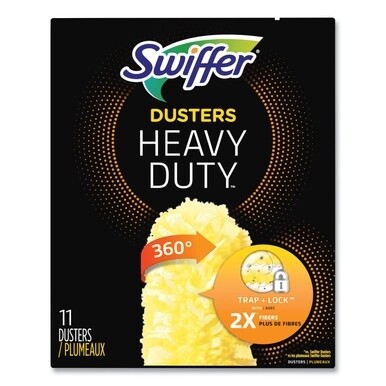 Heavy Duty Dusters Refill, Dust Lock Fiber, 2&quot; x 6&quot;, Yellow, 33/Carton