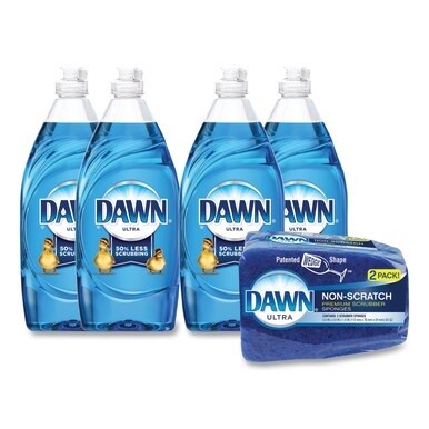Ultra Liquid Dish Detergent, Dawn Original, 19.4 oz Bottle, 4/Carton