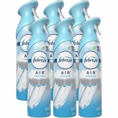 Febreze Odor-Fighting Air Freshener - Spray - 8.8 fl oz (0.3 quart) - Linen &amp; Sky - 6 / Carton - Odor Neutralizer, VOC-free