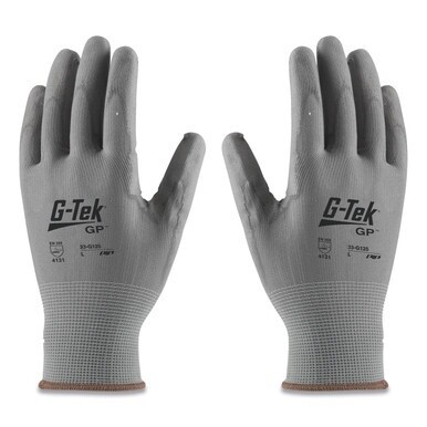 GP Polyurethane-Coated Nylon Gloves, Small, Gray, 12 Pairs