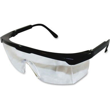 ProGuard Classic 801 Single Lens Safety Eyewear - Universal Size - Ultraviolet, Impact, Eye Protection - Polycarbonate - Clear Lens - Clear Frame - Scratch Resistant, Adjustable Temple, High Visibilit