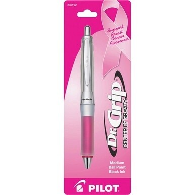 GSA MAS Pilot Dr. Grip Center of Gravity Pink BCA Pen - Medium Pen Point - 1 mm Pen Point Size - Refillable - Retractable - Black - Pink Barrel - 1 Each
