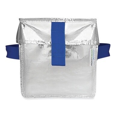 Fresh Eco Freeze Ice Cream Tote, 8.5 x 8 x 9, Silver/Blue, 6/Carton