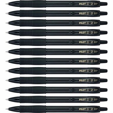 G2 Edge Gel Pen - Fine Pen Point - 0.7 mm Pen Point Size - Refillable - Black Gel-based Ink - Tungsten Carbide Tip - 12 / Dozen
