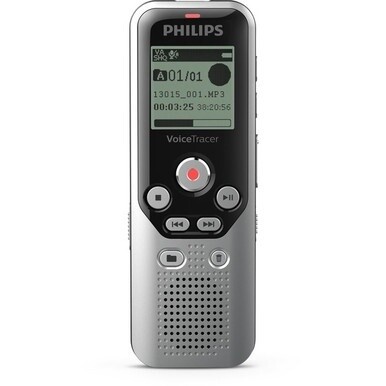 Philips Voice Tracer Audio Recorder DVT1250 - 8 GBmicroSD, SD Supported - 1.3&quot; LCD - WAV - Headphone - 583 HourspeaceRecording Time - Portable