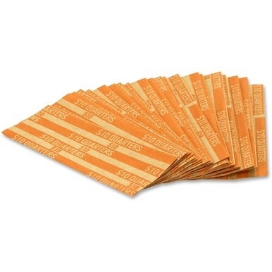 PAP-R Flat Coin Wrappers - Total $10 in 40 Coins of 25√É∆í√¢‚Ç¨≈°√É‚Äö√Ç¬¢ Denomination - Heavy Duty - Paper - Kraft - 1000 / Box
