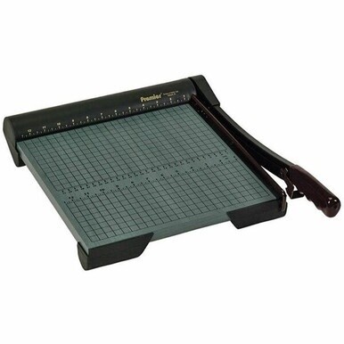Premier Heavy-Duty Wood Series Paper Trimmers - 1 x Blade(s)Cuts 20Sheet - 12&quot; Cutting Length - Straight Cutting - 4&quot; Height x 12.9&quot; Width x 16&quot; Depth - Wood Base, Steel Blade - Green