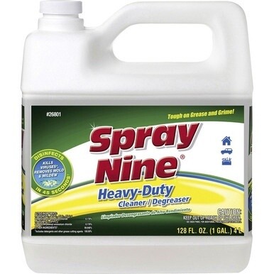 Spray Nine Heavy-Duty Cleaner/Degreaser w/Disinfectant - For Refrigerator, Breakroom, Restaurant - 128 fl oz (4 quart) - 1 Each - Disinfectant - Clear