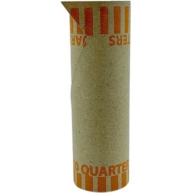 PAP-R Tubular Coin Wrap - 25√É∆í√¢‚Ç¨≈°√É‚Äö√Ç¬¢ Denomination - Durable, Burst Resistant, Crimped, Pre-formed - 57 lb Basis Weight - Paper - Orange - 1000 / Box