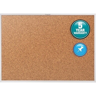 Quartet Classic Series Bulletin Board - 48" Height x 96" Width - Brown Natural Cork Surface - Heavy-gauge, Self-healing, Heavy Duty - Silver Aluminum Frame - 1 Each