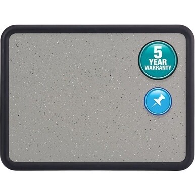 Quartet Contour Bulletin Board - 24&quot; Height x 36&quot; Width - Faux Granite Surface - Self-healing, Durable - Black Frame - 1 Each