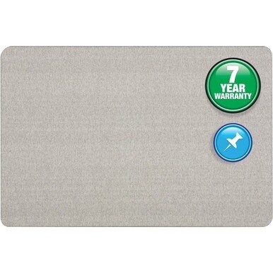 Quartet Oval Office Bulletin Board - 36&quot; Height x 48&quot; Width - Gray Fabric Surface - Frameless, Flexible - Gray Frame - 1 Each