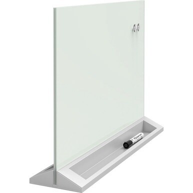 Quartet Magnetic Desktop Glass Dry-Erase Panel - 23&quot; (1.9 ft) Width x 17&quot; (1.4 ft) Height - White Tempered Glass Surface - Rectangle - Desktop - Magnetic - 1 Each