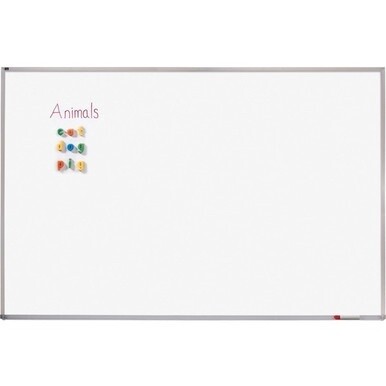 Quartet Porcelain Magenetic Whiteboard - 72&quot; (6 ft) Width x 48&quot; (4 ft) Height - White Porcelain Surface - Silver Aluminum Frame - Horizontal - Magnetic - 1 Each