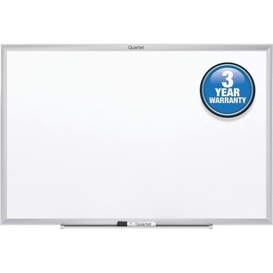 Quartet Classic Whiteboard - 96&quot; (8 ft) Width x 48&quot; (4 ft) Height - White Melamine Surface - Silver Aluminum Frame - Horizontal/Vertical - 1 Each - TAA Compliant