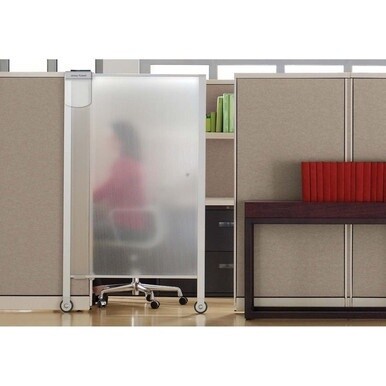 Quartet Workstation Privacy Screen - 38&quot; Width x 64&quot; Height - Aluminum Frame - Clear - 1 Each
