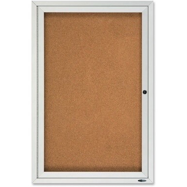 Quartet Enclosed Cork Bulletin Board for Outdoor Use - 36&quot; Height x 24&quot; Width - Brown Cork Surface - Hinged, Wear Resistant, Tear Resistant, Water Resistant, Shatter Proof, Acrylic Glass, Weather Resi