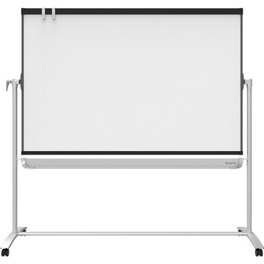 Quartet Magnetic Mobile Presentation Easel - 48&quot; (4 ft) Width x 36&quot; (3 ft) Height - White Painted Steel Surface - Graphite Frame - Magnetic - Assembly Required - 1 Each