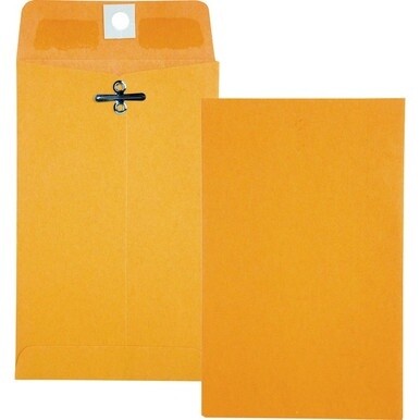 Quality Park 4 x 6-3/8 Clasp Envelopes with Deeply Gummed Flaps - Clasp - #15 - 4&quot; Width x 6 3/8&quot; Length - 28 lb - Gummed - Kraft - 100 / Box - Kraft