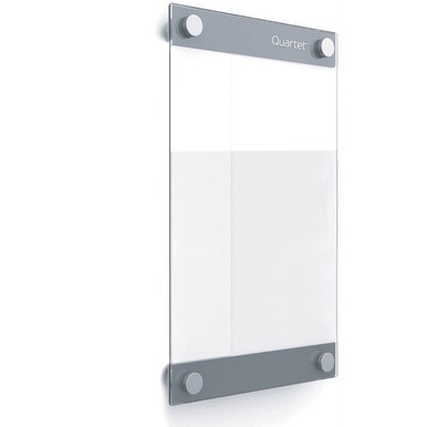 Quartet Infinity Customizable Glass Dry-Erase Board - 11&quot; (0.9 ft) Width x 17&quot; (1.4 ft) Height - Clear/White Glass Surface - Rectangle - Horizontal/Vertical - Magnetic - Assembly Required - 1 Each