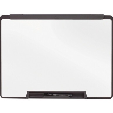 Quartet Motion Cubicle Whiteboard - 24&quot; (2 ft) Width x 18&quot; (1.5 ft) Height - White Melamine Surface - Black Plastic Frame - 1 Each
