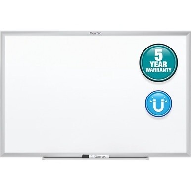 Quartet Classic Magnetic Whiteboard - 96&quot; (8 ft) Width x 48&quot; (4 ft) Height - White Painted Steel Surface - Silver Aluminum Frame - Horizontal/Vertical - Magnetic - 1 Each - TAA Compliant