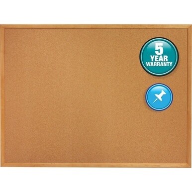 Quartet Classic Series Cork Bulletin Board - 36" Height x 60" Width - Brown Natural Cork Surface - Self-healing, Flexible, Durable - Oak Frame - 1 Each