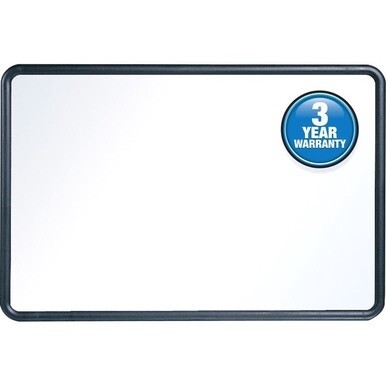 Quartet Contour Whiteboard - 36&quot; (3 ft) Width x 24&quot; (2 ft) Height - White Melamine Surface - Black Plastic Frame - Rectangle - Horizontal/Vertical - 1 Each