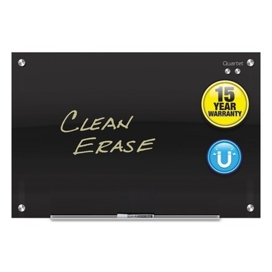 Infinity Glass Marker Board, 36 x 24, Black Surface