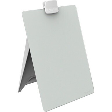 Quartet Glass Dry-Erase Desktop Easel - 9&quot; (0.8 ft) Width x 11&quot; (0.9 ft) Height - White Glass Surface - Rectangle - Horizontal/Vertical - Magnetic - 1 Each