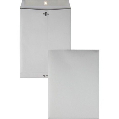 Quality Park 9 x 12 Clasp Envelopes with Deeply Gummed Flaps - Clasp - #90 - 9&quot; Width x 12&quot; Length - 28 lb - Gummed - Kraft - 100 / Box - Gray
