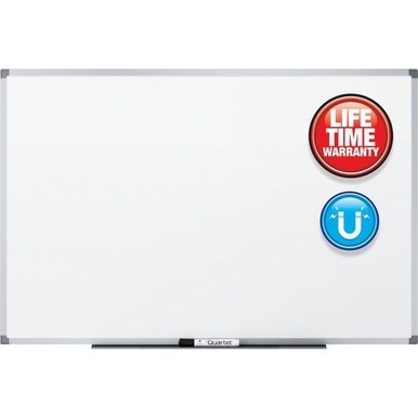Quartet Standard DuraMax Magnetic Whiteboard - 96&quot; (8 ft) Width x 48&quot; (4 ft) Height - White Porcelain Surface - Silver Aluminum Frame - Rectangle - Horizontal/Vertical - Magnetic - Assembly Required -