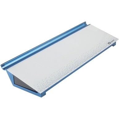 Quartet Dots Glass Dry-Erase Desktop Computer Pad - 18&quot; (1.5 ft) Width x 6&quot; (0.5 ft) Height - White/Blue Glass Surface - Rectangle - Horizontal - Desktop - 1 Each