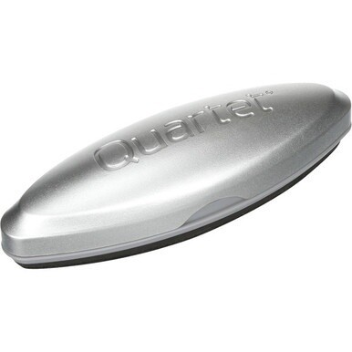 Quartet Premium Glass Board Eraser - 2&quot; Width x 6.50&quot; Length - Used as Ink Remover, Residue Remover - Magnetic, Durable, Easy-grip Handle - Silver - Felt, MicroFiber - 1Each