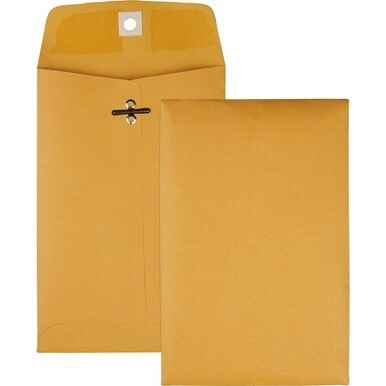Quality Park 5 x 7-1/2 Clasp Envelopes with Deeply Gummed Flaps - Clasp - #35 - 5&quot; Width x 7 1/2&quot; Length - 28 lb - Gummed - Kraft - 100 / Box - Kraft