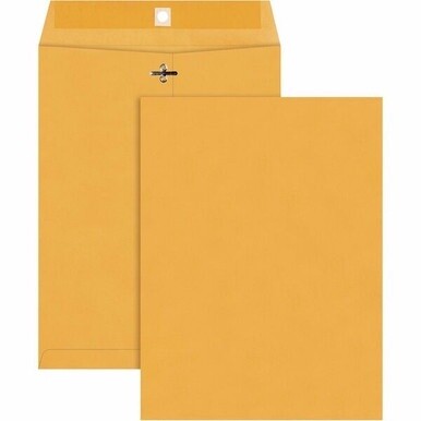 Quality Park 9 x 12 Park Ridge Clasp Envelopes with Deeply Gummed Flaps - Clasp - #90 - 9&quot; Width x 12&quot; Length - 24 lb - Gummed - Kraft - 100 / Box - Kraft