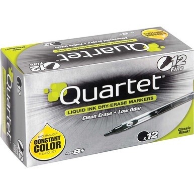 Quartet&amp;reg; EnduraGlide&amp;reg; Dry-Erase Markers, Fine Tip, Black, 12 Pack - Fine Tip , Black, 12 Pack