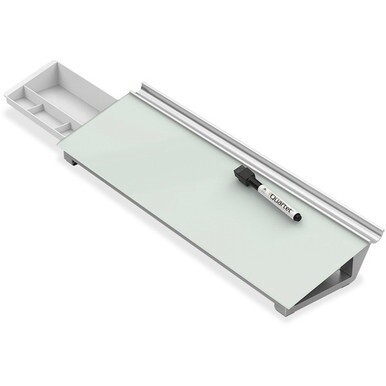 Quartet Glass Dry-Erase Desktop Computer Pad - 6&quot; (0.5 ft) Width x 18&quot; (1.5 ft) Height - White Glass Surface - Rectangle - Horizontal - 1 Each